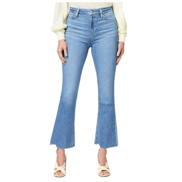 Paige NEW Claudine Ankle Flare Darling Jeans Casual Boho Minimalist Sz 31 Petite - Picture 1 of 9